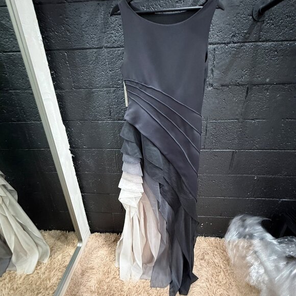 Halston Ombre Voile Satin Gown - Picture 4 of 6